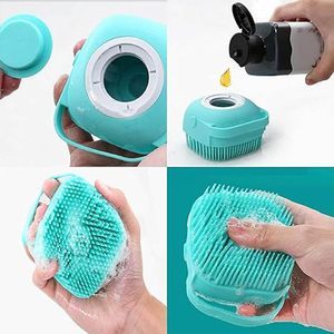 Soft Silicone <b>Pet</b> Cat Dog Grooming Massage Shampoo Bath <b>Brush</b> with Shampoo Container - Product Image 3