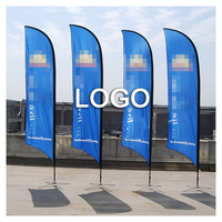 Kit de drapeau de bannière de plume de drapeau de plage promotionnel personnalisé avec drapeaux de larme de pointe de sol à vendre