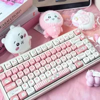 Kawaii Keycaps for Mechanical Keyboard MOA Profile PBT Material Dye-Sublimation MX Type Cute Keycap Girl Series