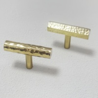 Poignées de meubles réglables en laiton massif exquises, motif martelé, design moderne, durables, pour armoires de chambre et de cuisine, boutons de tiroir