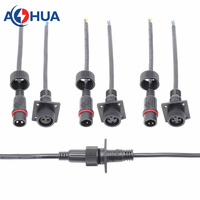 AOHUA LED éclairage étanche 2 ~ 5PIN femelle connecteur de panneau en plastique M23 moulé avec fil de signal de puissance broche creuse prise en cuivre