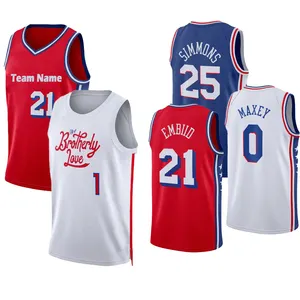 Camisetas de baloncesto cosidas o impresas Philadelphia 0 Maxey 1 James Harden 7 Joe 8 Millsap 12 Harris 20 Niang 21 Embiid