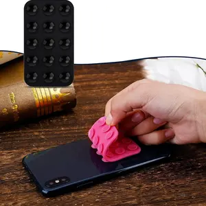 Low MOQ Universal Phone Stand Double Side Silicone Suction Soft Phone Grip Double Side Waterproof Bathroom Mobile Phone Holder