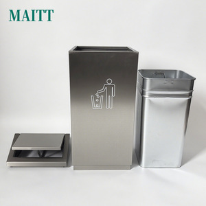 Cubo de basura de acero inoxidable hecho a medida, con forma de techo, engrosado, de gran tamaño, gran capacidad, con tapa basculante, adecuado para - Product Image 4