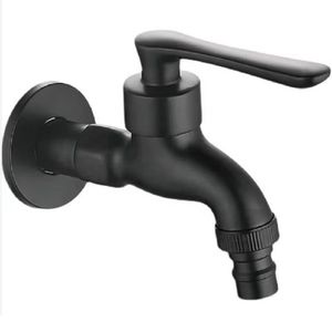 Robinet à eau mural en laiton au design moderne Connexion filetée à poignée en acier et fer à ouverture rapide pour tuyau d'arrosage Bassin poli - Product Image 6