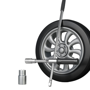Jeu de clés à douille croisées pour réparation automobile, kit d'outils robuste, clé à écrous de roue, clé à pneus en acier Cr-V, clé à pneus en L pour économie d'effort - Product Image 1