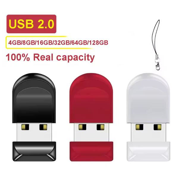 Super Mini Bean Real Capacity High Speed USB 2.0 Flash Memory Stick 32GB 16GB 8GB 64GB Waterproof Pendrive U Disk Custom logo