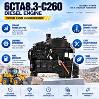 Moteur diesel turbocompressé SCDC Cums 6CTA8.3-C260 260HP 2200RPM 4 temps 6 cylindres pour chargeuse sur pneus de machines de construction