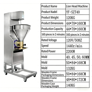 HN QDMECH Macchina Commerciale per la Lavorazione della Carne, per Polpette di Maiale, Manzo, Pollo, Pesce, Macchina Automatica per Formare Polpette a Testa di Leone - Product Image 5