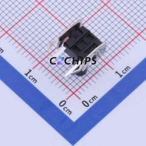 K2-1102AQ-R4CW-01 Tactile Switch Bent Lead Through Hole,6x6mm Switch 2.5N Right Angle Insert 6mm 6mm - Product Image 2