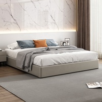 Lits de rangement rembourrés King Size Double Queen, cadre de lit moderne avec vérin à gaz, sans tête de lit, mobilier de chambre