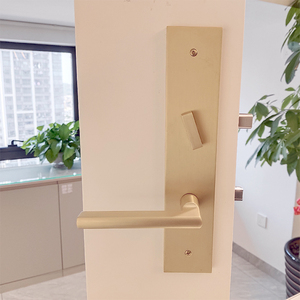 Ensemble de poignées de porte d'entrée modernes avec serrure à cylindre unique et loquet de passage pour portes intérieures et extérieures - Product Image 6