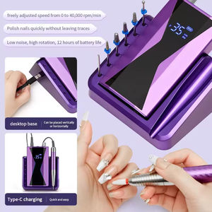 Rechargeable Brushless 40000 RPM Professional Nail Drill Machine Strong <b>E</b>-<b>File</b> Bit Set Portable Custom Logo Manicure Wholesale - Product Image 6