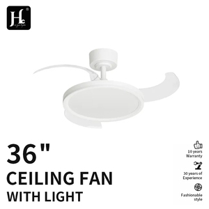 Ventilador de Techo Moderno LED de 6 Velocidades con Control Remoto, Motor DC de Plástico ABS, 110V/220V, Cuerpo de Lámpara de Cristal Acrílico, Ventilador Elegante - Product Image 2