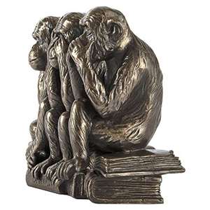Entendre, ne pas <span class=keywords><strong>parler</strong></span>, pas de mal, Statue 3 singes, trois vraies de l'homme, Figurine en polyrésine, finition Bronze - Product Image 3