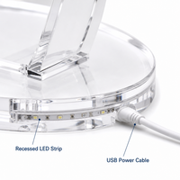 Présentoir à montres en acrylique Calic éclairé par LED, transparent, alimenté par USB, 4 emplacements, pour boutique, personnalisable, en gros