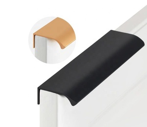 MLP41LDS Aluminium Profile Edge <strong>Pull</strong> Gold and <strong>Black</strong> <strong>Matt</strong> Wardrobe Profile Handle - Product Image 1