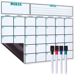 Calendario magnético de borrado en seco para nevera, pizarra blanca, para pared, hogar, cocina, decoración, lista de comestibles