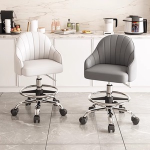 Tabouret de Salon de Beauté Professionnel, Siège à Dossier Pivotant, Réglable en Hauteur, Roulettes pour Coiffeur, Esthéticienne et Manucure - Product Image 5