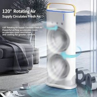 Ventilateur de refroidissement et purificateur d'air à double lame, 3 vitesses, rechargeable par Type-C, portable pour camping-car, extérieur, maison, bureau