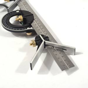 Règle d'angle de travail du bois fonctionnelle à 180 degrés avec niveau, outil de mesure en acier inoxydable de 300 mm, ensemble en alliage d'aluminium - Product Image 2