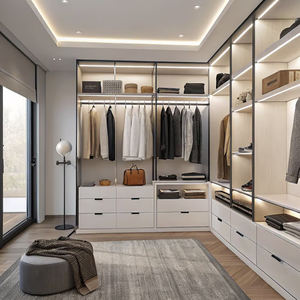 Diseño abierto Almacenamiento de madera Walk in Wardrobe Designs Custom Carcass Closet Set - Product Image 4