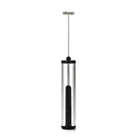 Mousseur à lait professionnel en acier inoxydable, deux fouets, rechargeable par USB, mélangeur de boissons et d'aliments écologique pour café, 18650mAh