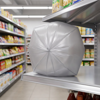 Sac en plastique transparent pour supermarché, imprimé en gravure, scellé à l'étoile, en PEHD/PEBD, pour fruits frais, légumes, pain et aliments