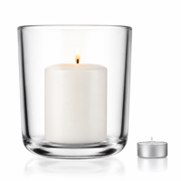 Bougeoir en verre lourd transparent de type Hurricane en verre sodocalcique pour salon et décoration de centre de table de mariage