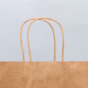 Bolsa de Papel Kraft Biodegradable Blanca y Marrón para Regalos, Diseño Vertical con Asas para Promociones Navideñas y Comida para Llevar - Product Image 6