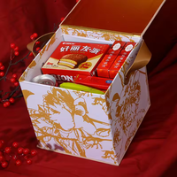 Offre Spéciale Boîtes de papier cadeau jaune rouge de luxe vides de faveur de mariage chinois avec poignée