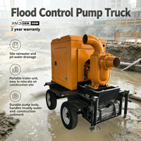 Pompe de drainage portable diesel sur remorque pour travaux de construction, fosses de fondation, eaux de pluie et drainage des sédiments sur chantier