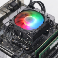Refroidisseur à caloduc en cuivre universel, hauteur 53 mm, pour processeur de jeu, socket AMD AM4 et Intel 1700 1200 115X, radiateur noir