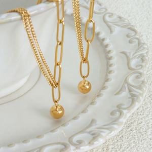 Collar con Colgante de Acero Inoxidable Original, Moderno, Impermeable y Antideslustre, Chapado en Oro de 14k y 18k para Mujer y Hombre - Product Image 2