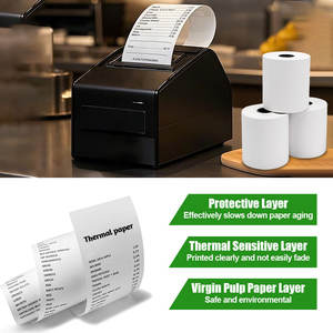 Rollo de Papel Térmico para Recibos de Punto de Venta, para Impresora de Caja <span class=keywords><strong>Registradora</strong></span>, Impermeable, Resistente al Aceite, Impresión Clara, Imagen Duradera - Product Image 3