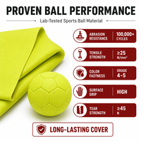 Housse de ballon de handball en cuir PU grainé jaune néon, imperméable, personnalisable, antidérapante, écologique, résistante à l'abrasion, OEM