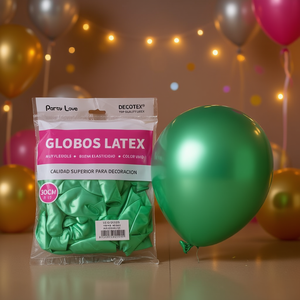 Globos de Látex para Fiestas, 30 cm, Verde Cromo, Decoración de Alta Calidad para Cumpleaños - Product Image 2