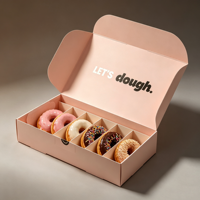 Boîtes à biscuits en carton alimentaire personnalisées, emballage de pâtisserie blanc, boîte à biscuits et à beignets pliable en papier biodégradable