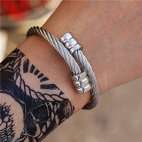 Bracelet Minimaliste En Acier Inoxydable En Gros Rétro Personnalité En Acier Inoxydable De Mode Bracelet Corde Chaîne Bracelet pour Hommes