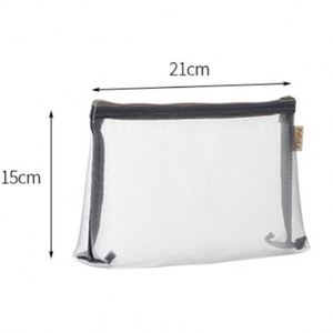 Sac cosmétique en maille avec fermeture éclair, léger, matelassé, vente en gros, sacs de toilette multifonctionnels pour voyages - Product Image 4