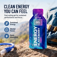 Gel énergétique liquide à la mûre en sachet individuel, absorption rapide, nutrition sportive, gel énergétique, performance athlétique, complément alimentaire