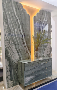 Marbre vert Victoria naturel <span class=keywords><strong>de</strong></span> luxe moderne, escaliers sur mesure, plans <span class=keywords><strong>de</strong></span> travail pour salle à manger et salle <span class=keywords><strong>de</strong></span> bain, murs en cascade, jade vert nuageux - Product Image 6