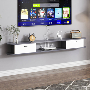 Meuble <span class=keywords><strong>TV</strong></span> mural moderne et simple pour salon et chambre, étagère murale en bois, support pour décodeur - Product Image 6