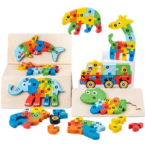 Blocchi di Costruzione Educativi in Legno per la Prima Infanzia, Forme di Animali, Puzzle 3D Stereoscopico per l'Apprendimento Cognitivo, Fai-da-Te, 0-24 Mesi, <span class=keywords><strong>Modello</strong></span> YZ27 - Product Image 2