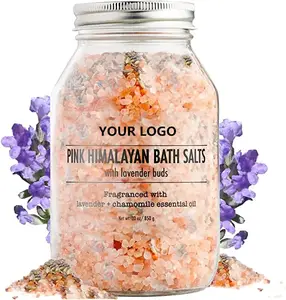hot sale detox soft nourish pink himalayan bath salt with plant oils and petals