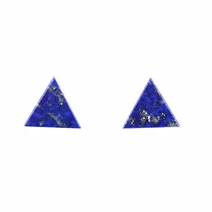 Lapis Lazuli naturel poli de qualité supérieure de 12mm en forme de triangle lisse Double plat calibré pierre précieuse en vrac pour la fabrication de bijoux