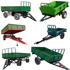 Farm trailer double axles twin wheels grain transportation wagon for tractors