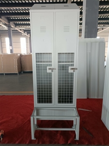 Armoire de rangement industrielle en métal pour vêtements et chaussures, casier en acier avec banc intégré pour chambre à coucher - Product Image 6