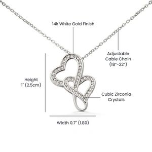 Collar con Colgante Clásico de Corazones Entrelazados de Cobre con Tarjeta de Texto Personalizado - Regalo de Perdón y Compasión para Parejas - Product Image 3