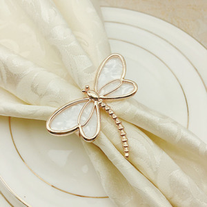 Elegante Portatovagliolo a Forma di Libellula in <span class=keywords><strong>Oro</strong></span>, Argento e <span class=keywords><strong>Oro</strong></span> Rosa per Cena - Product Image 4